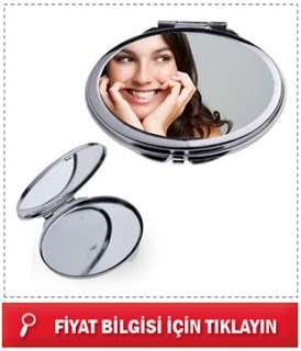 Kişiye Özel Oval Metal Makyaj Aynası