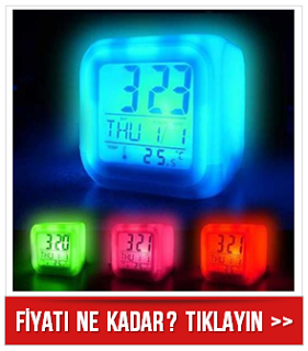 Renkli LED Işıklı Alarm Saat