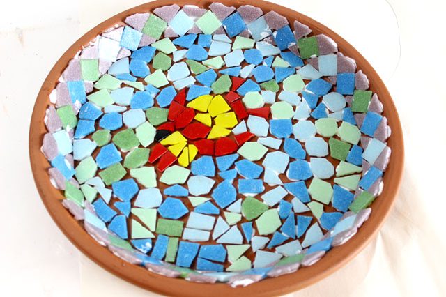 fayans desenli mozaik tabak nasıl yapılır